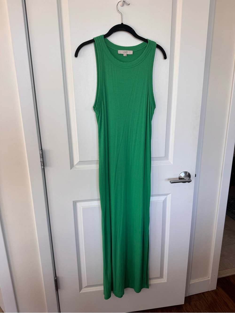 LOFT Kelly Green Ribbed Tank Maxi Dress